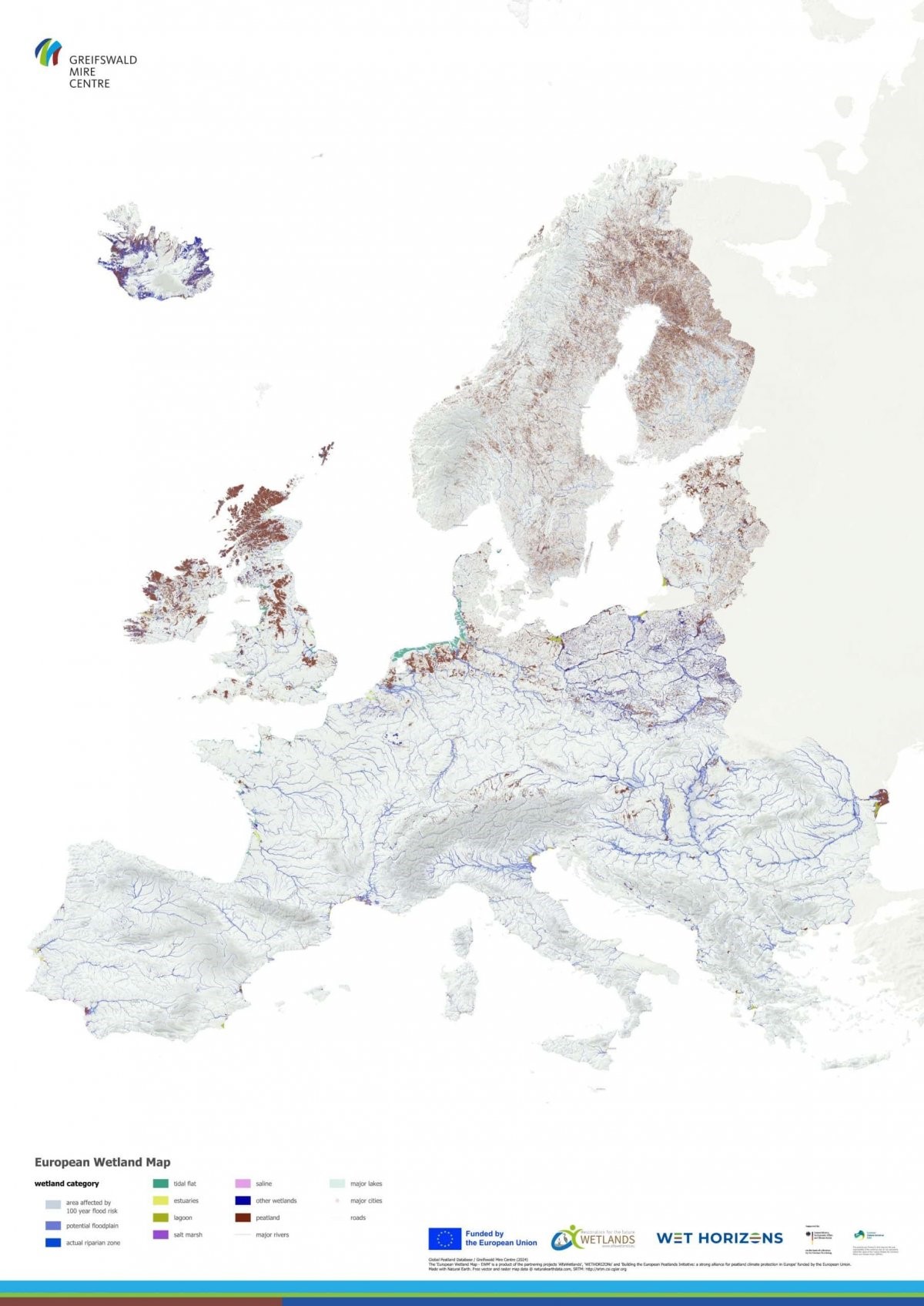 European Wetland Map - mapping the wetlands across the continent of Europe